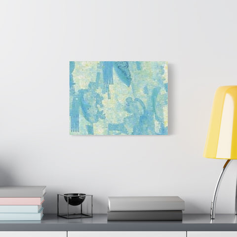 Abstract Aqua Brushstroke Canvas Print — Coastal Blue Wall Art