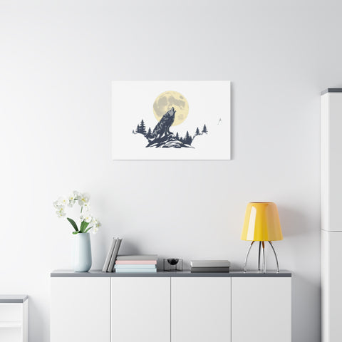 Howling Wolf Moon Matte Canvas Wall Art — Stretched 1.25"