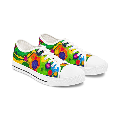 Colorful Retro Bubble Women's Low Top Sneakers