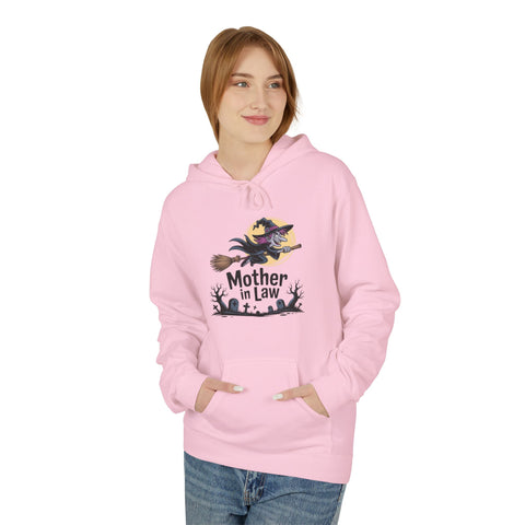 Mother-in-Law Halloween Hoodie — Witch Broom Graveyard Sweatshirt
