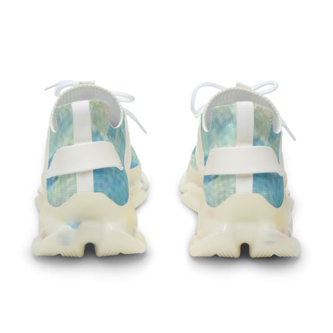 Mesh Sneakers — Aqua Tie-Dye Athletic Shoes for Men