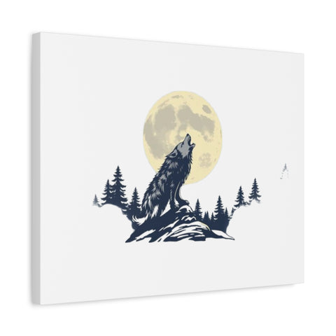 Howling Wolf Moon Matte Canvas Wall Art — Stretched 1.25"