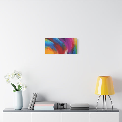 Abstract Rainbow Swirl Matte Canvas Print (Stretched)