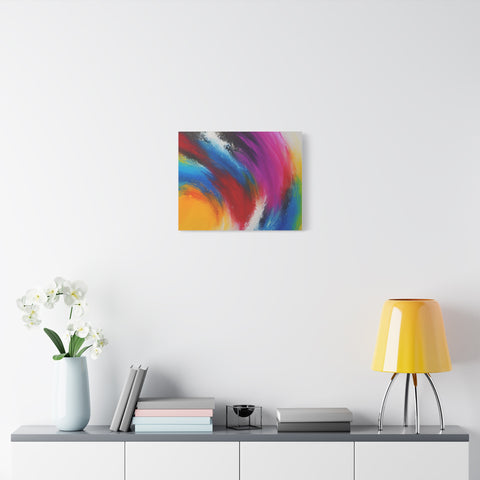 Abstract Rainbow Swirl Matte Canvas Print (Stretched)