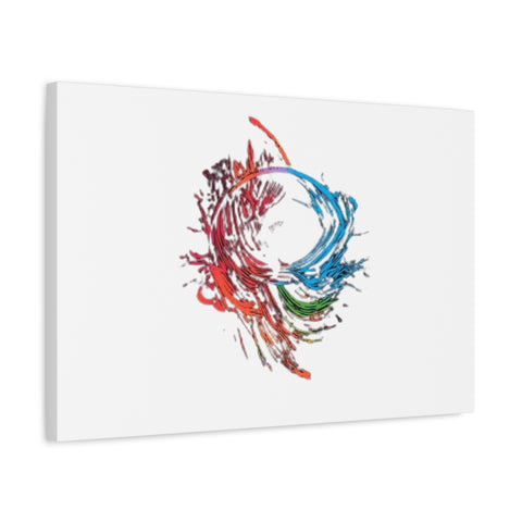 Abstract Color Splash Canvas Print — Modern Watercolor Circle Art on Matte Stretched Canvas