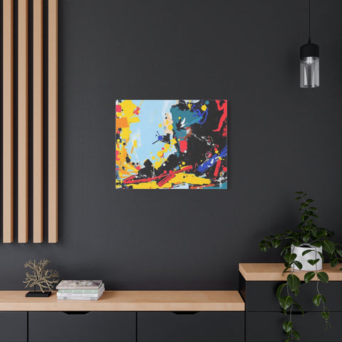 Abstract Color Splash Matte Canvas Print — Modern Stretched Wall Art