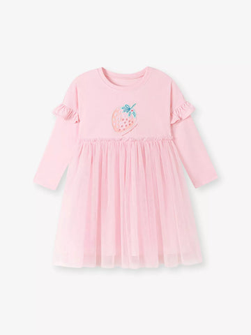 Children's Strawberry Graphic Tulle Dress