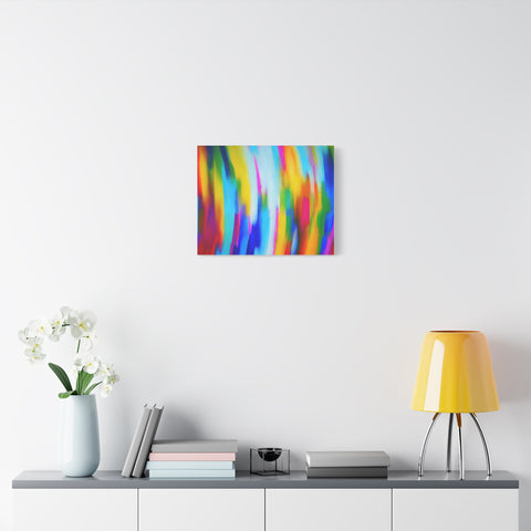 Abstract Rainbow Waves Matte Canvas Print — Vibrant Colorful Wall Art