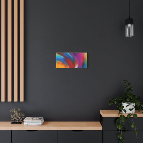 Abstract Rainbow Swirl Matte Canvas Print (Stretched)