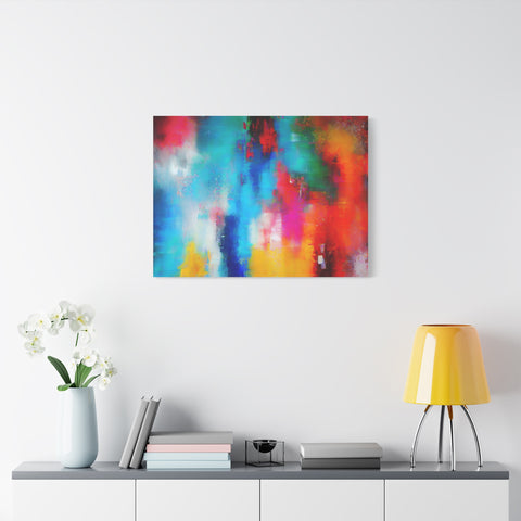 Vibrant Abstract Color Splash Matte Canvas Print