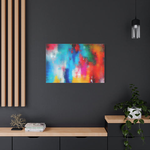 Vibrant Abstract Color Splash Matte Canvas Print