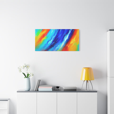 Abstract Rainbow Wave Matte Canvas Print — Vibrant Stretched Wall Art