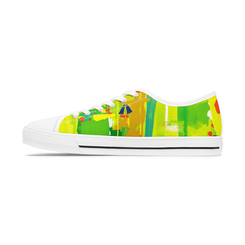 Women's Low Top Sneakers — Vibrant Tropical Abstract Print