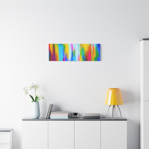 Abstract Rainbow Waves Matte Canvas Print — Vibrant Colorful Wall Art