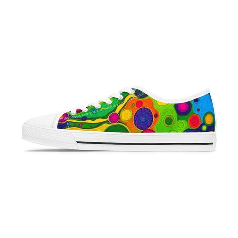 Colorful Retro Bubble Women's Low Top Sneakers