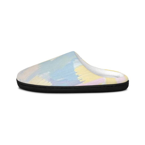 Pastel Brushstroke Men's Indoor Slippers — Soft Cozy Home Shoes