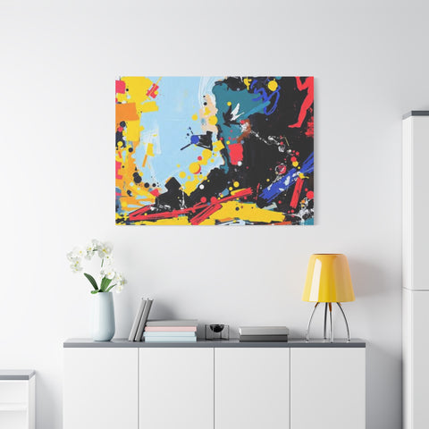 Abstract Color Splash Matte Canvas Print — Modern Stretched Wall Art