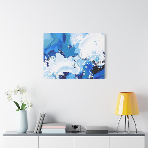 Abstract Blue Galaxy Canvas Print — Matte Stretched Wall Art