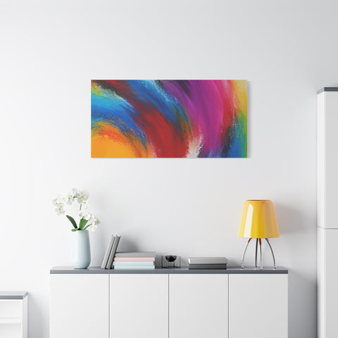 Abstract Rainbow Swirl Matte Canvas Print (Stretched)