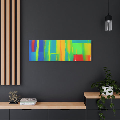 Abstract Rainbow Blocks Matte Canvas Print