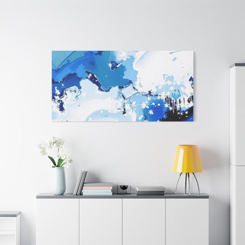 Abstract Blue Galaxy Canvas Print — Matte Stretched Wall Art