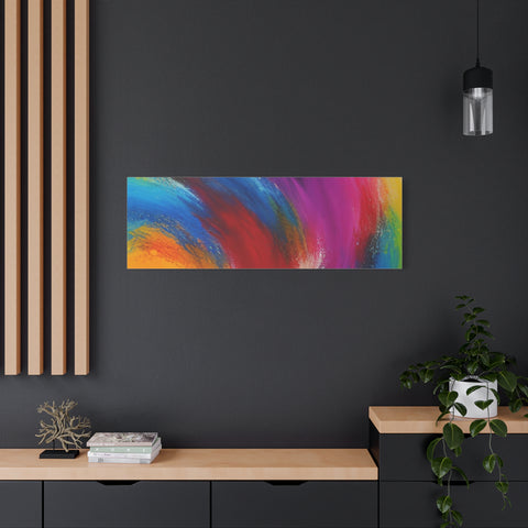 Abstract Rainbow Swirl Matte Canvas Print (Stretched)