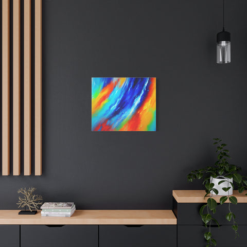 Abstract Rainbow Wave Matte Canvas Print — Vibrant Stretched Wall Art
