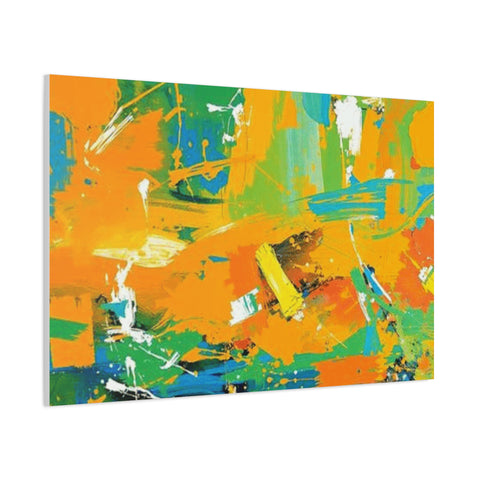 Abstract Orange & Green Canvas Art — Vibrant Modern Wall Decor
