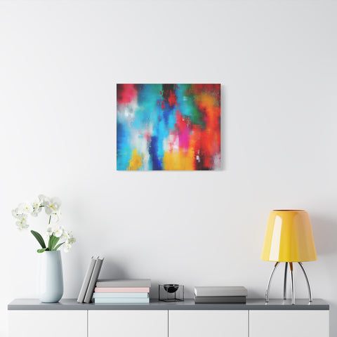 Vibrant Abstract Color Splash Matte Canvas Print