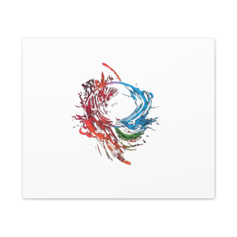 Abstract Color Splash Canvas Print — Modern Watercolor Circle Art on Matte Stretched Canvas