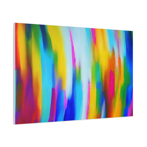Abstract Rainbow Waves Matte Canvas Print — Vibrant Colorful Wall Art