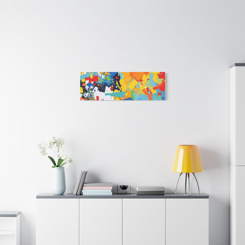 Abstract Splash Colorful Matte Canvas Wall Art – Vibrant Modern Stretched Print