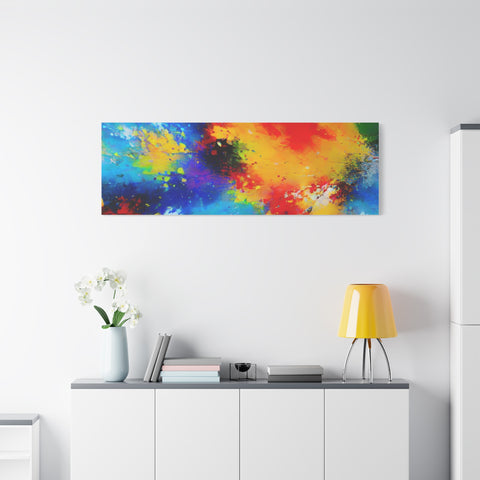 Abstract Color Splash Matte Canvas Print — Vibrant Stretched Wall Art