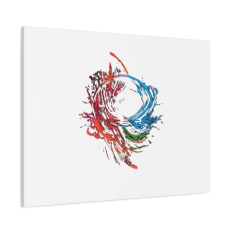 Abstract Color Splash Canvas Print — Modern Watercolor Circle Art on Matte Stretched Canvas