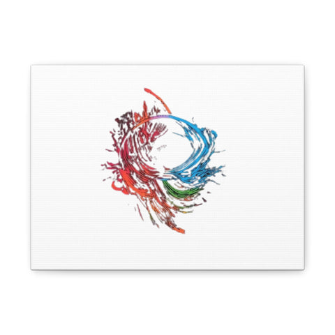 Abstract Color Splash Canvas Print — Modern Watercolor Circle Art on Matte Stretched Canvas