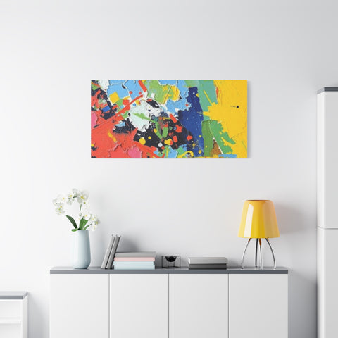 Abstract Color Splash Matte Canvas — Stretched Wall Art