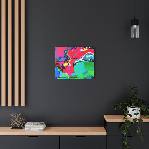 Abstract Neon Splash Matte Canvas Print — Vibrant Colorful Stretched Wall Art