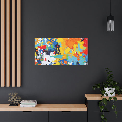 Abstract Splash Colorful Matte Canvas Wall Art – Vibrant Modern Stretched Print