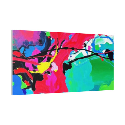 Abstract Neon Splash Matte Canvas Print — Vibrant Colorful Stretched Wall Art