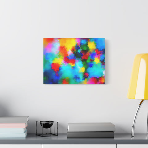 Abstract Rainbow Splash Matte Canvas Print