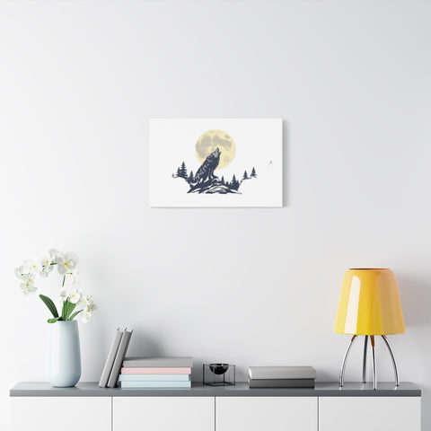 Howling Wolf Moon Matte Canvas Wall Art — Stretched 1.25"
