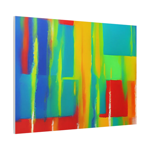 Abstract Rainbow Blocks Matte Canvas Print