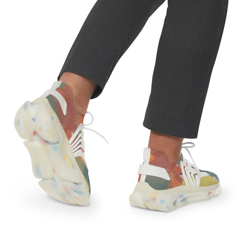 Men's Mesh Sneakers — Colorful Abstract Athletic Shoes