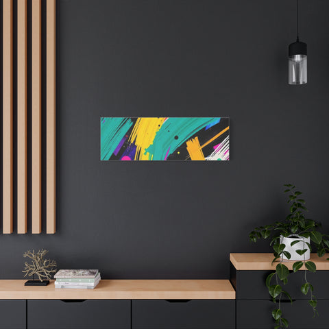 Abstract Neon Brushstroke Canvas Print — Colorful Modern Wall Art
