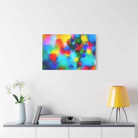 Abstract Rainbow Splash Matte Canvas Print