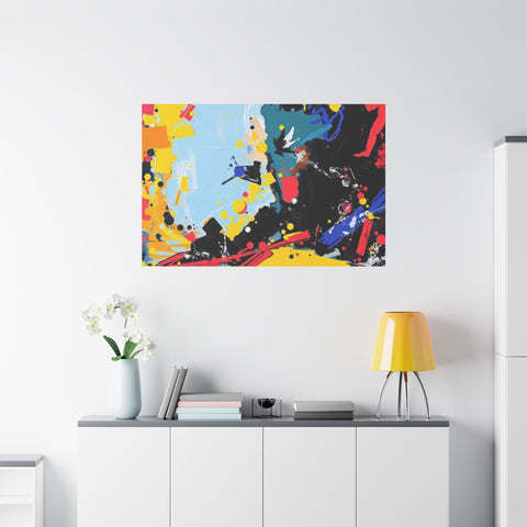 Abstract Color Splash Matte Canvas Print — Modern Stretched Wall Art