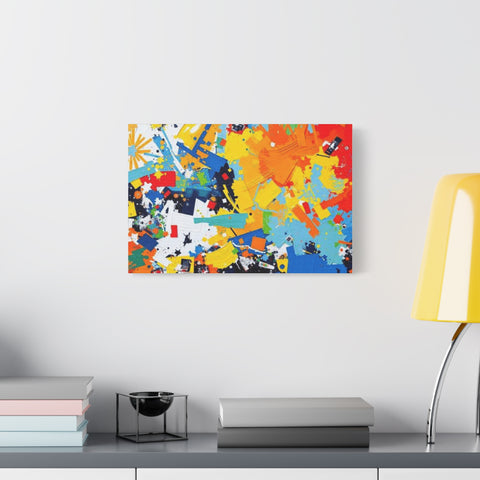 Abstract Splash Colorful Matte Canvas Wall Art – Vibrant Modern Stretched Print