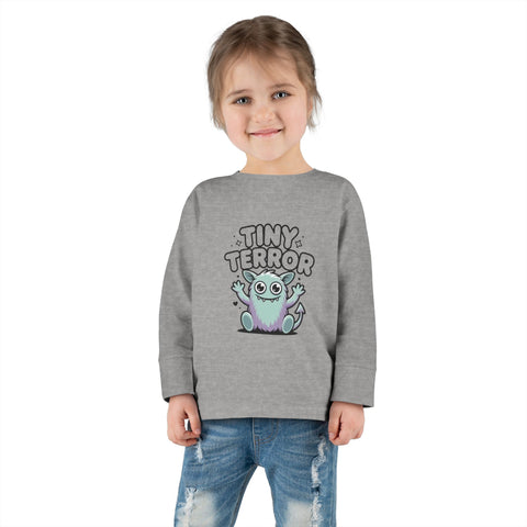 Toddler Tee — "Tiny Terror" Cute Monster Long-Sleeve Shirt
