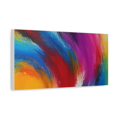Abstract Rainbow Swirl Matte Canvas Print (Stretched)