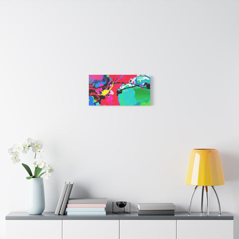 Abstract Neon Splash Matte Canvas Print — Vibrant Colorful Stretched Wall Art